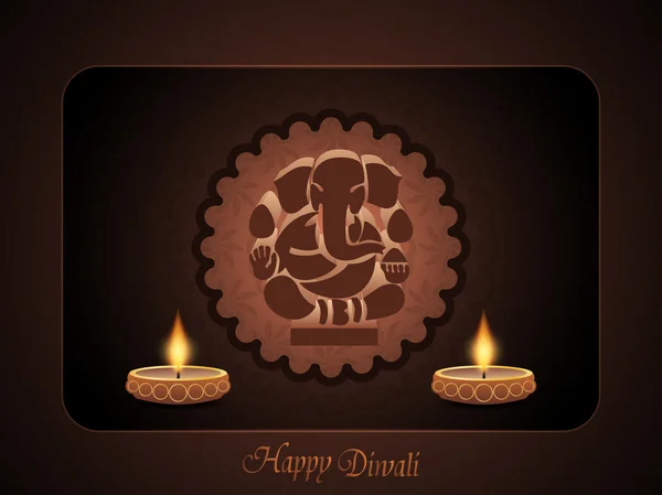 Religious elegant background for diwali with beautiful ganesha. — Stock Vector