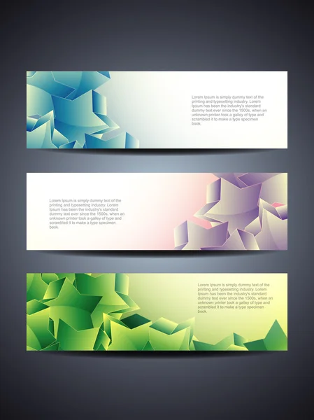 Conjunto de diseños abstractos de encabezado / banner web vectorial — Vector de stock