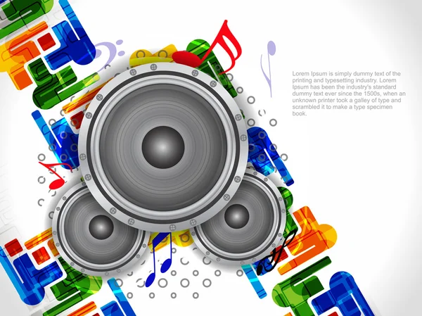 Abstract music theme background with loudspeakers, — Stock Vector