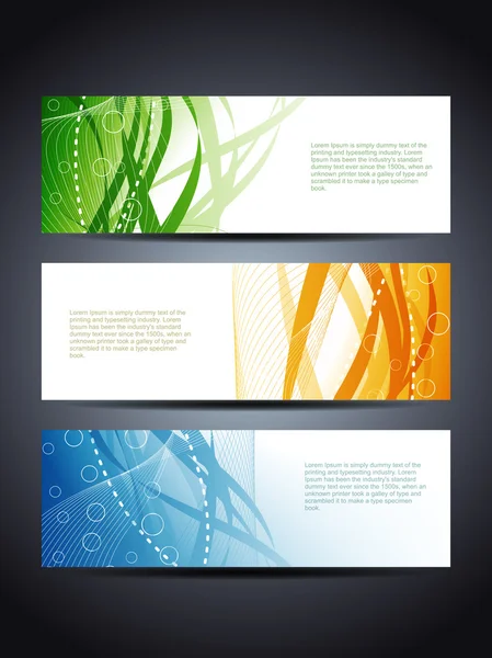 Set abstract vector web kop/banner ontwerpen in golf stijl. — Stockvector