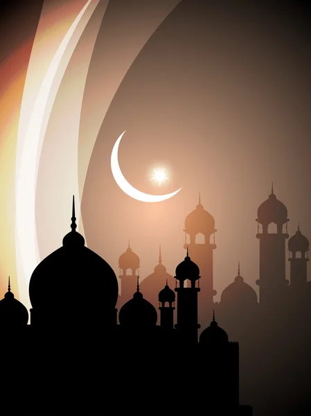 抽象的なモスクでイードの宗教的な背景. — ストックベクタ