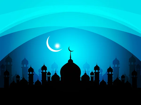 Abstract religious eid background with mosque. — Stock Vector