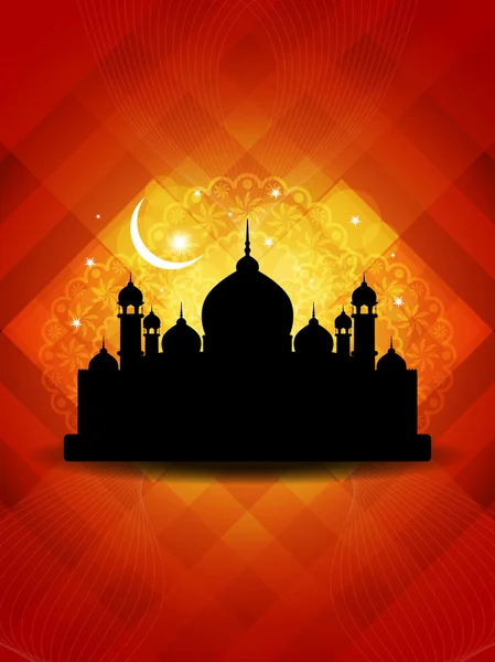 Abstract religious eid background with mosque. — Stock Vector