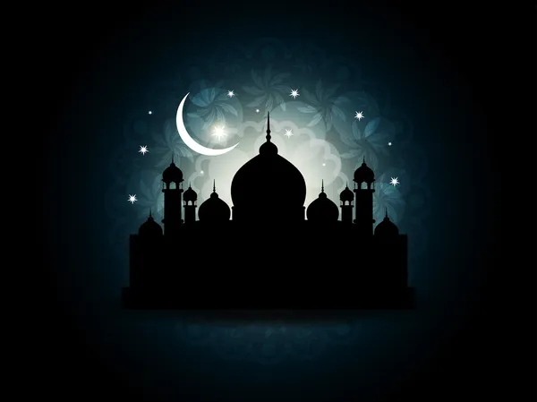 Abstract religious eid background with mosque. — Stock Vector