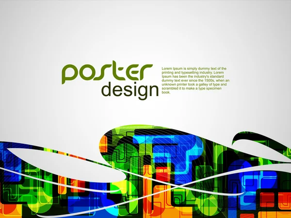 Fundo de cartaz abstrato com design colorido . — Vetor de Stock