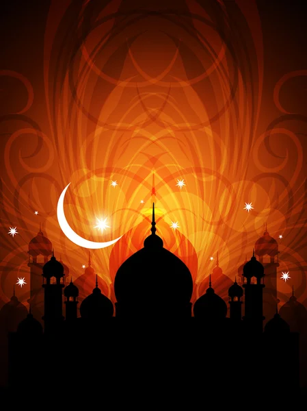 Abstract religious eid background with mosque. — Stock Vector