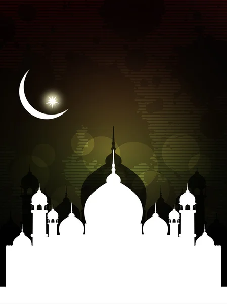Abstract religious eid background with mosque. — Stock Vector