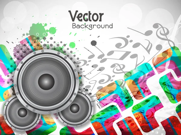 Fondo de tema musical abstracto con altavoces — Vector de stock