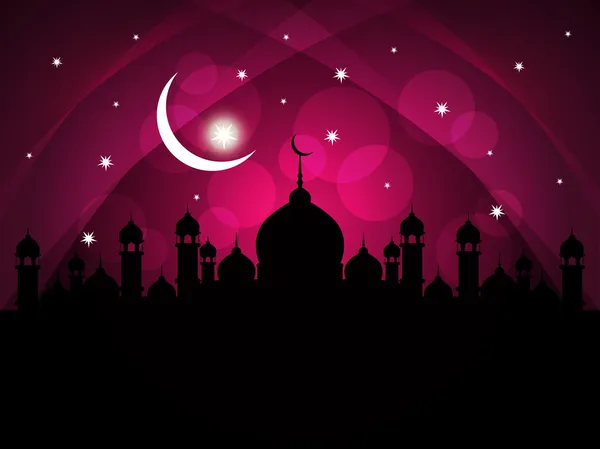 Fond religieux abstrait eid avec mosquée . — Image vectorielle