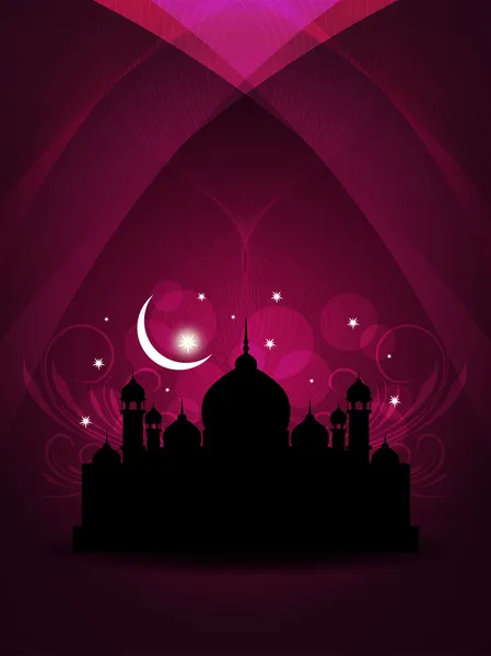 Abstract religious eid background with mosque. — Stock Vector