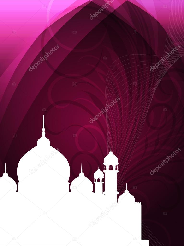 Abstract religious eid background with mosque.