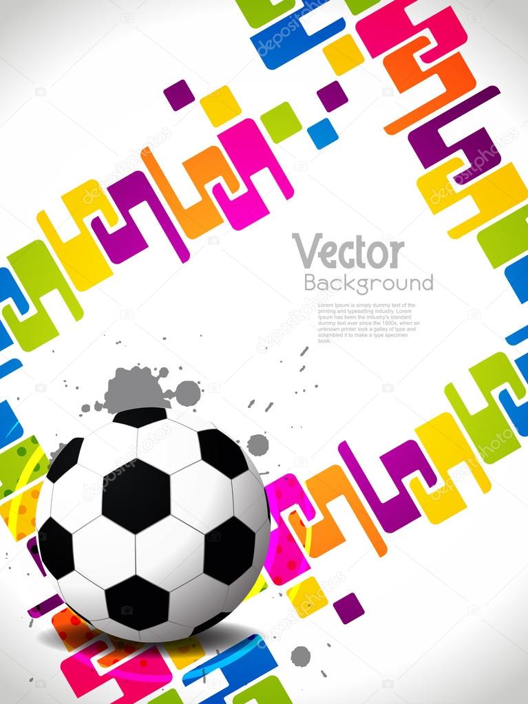 Creative football background with colorful modern design.