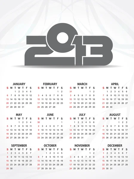 Beautiful calendar design for 2013 — Stock Vector