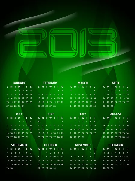 Beautiful calendar design for 2013 — Stock Vector