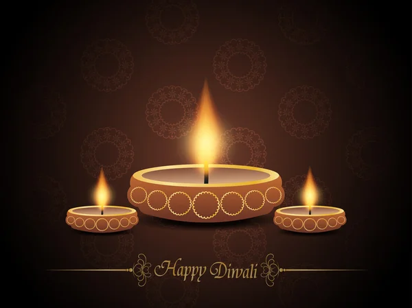Colorful background for diwali with beautiful lamps. — Stock Vector