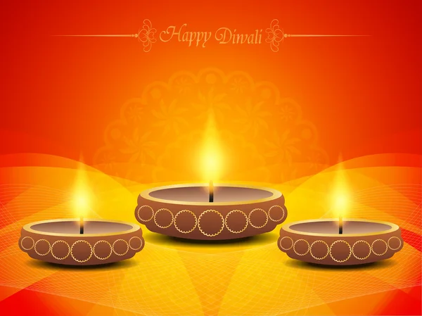 Colorful background for diwali festival with beautiful lamps. — Stock Vector