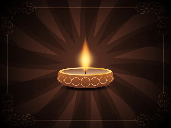 Künstlerischer Hintergrund für Diwali-Festival mit schöner Lampe. — Stockvektor