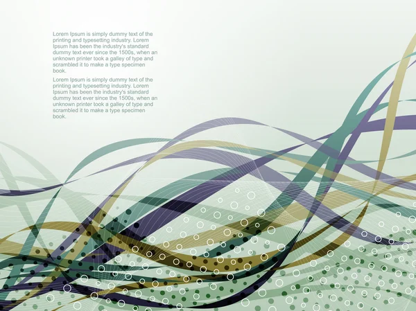 抽象的なカラフルな線波背景ポスター デザイン. — ストックベクタ