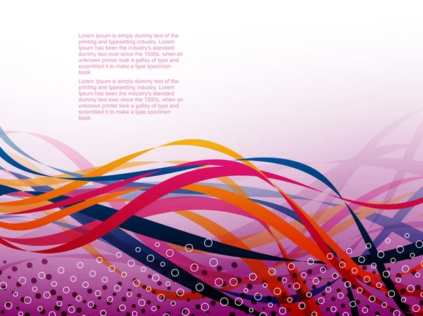 Abstrait coloré ligne vagues fond affiche conception . — Image vectorielle