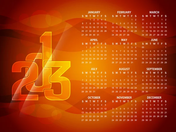 Beautiful calendar design for 2013 — Stock Vector