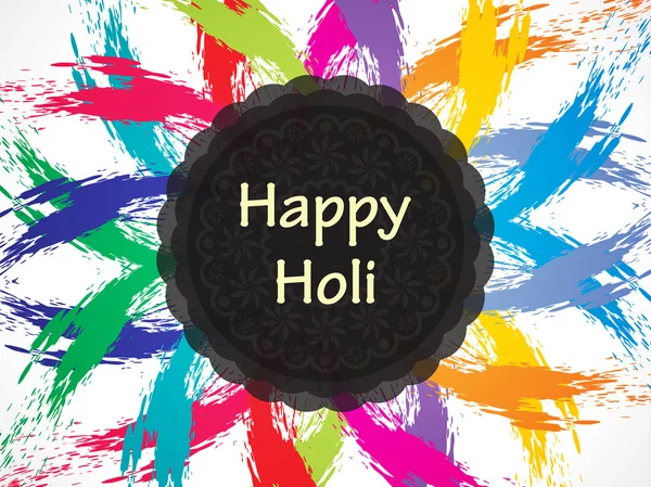 Projeto colorido do cartão da celebração para o festival de Holi — Vetor de Stock