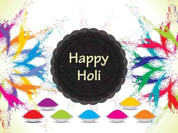 Projeto colorido do cartão da celebração para o festival de Holi — Vetor de Stock