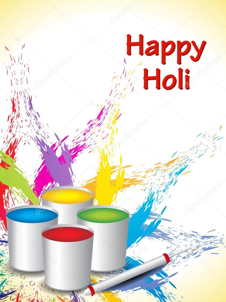 Colorful celebration card design for Holi festival