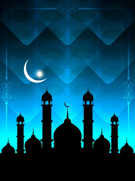 Abstract beautiful eid background with mosque. — Stock Vector