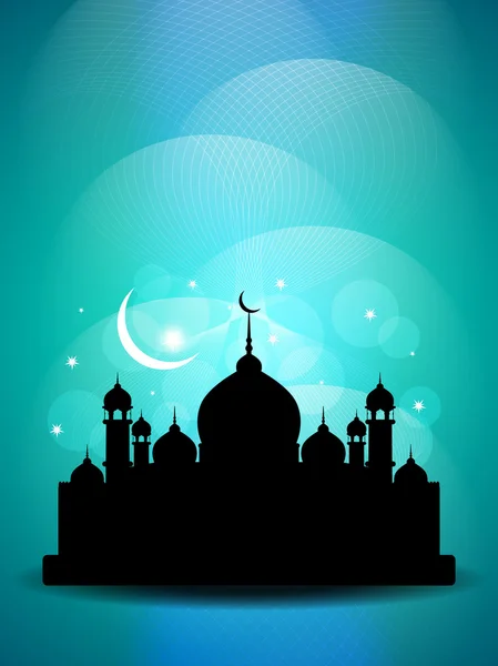 Abstract beautiful eid background with mosque. — Stock Vector