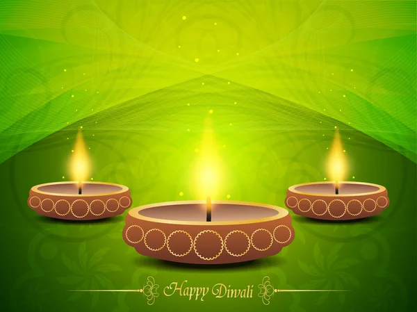 Colorful background for diwali with beautiful lamps. — Stock Vector