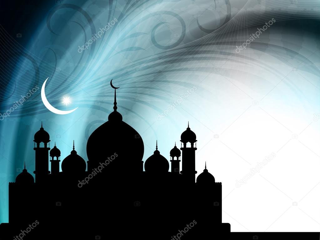 abstract beautiful eid background with mosque.
