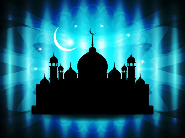 Религиозный дизайн фона с мечетью . — стоковый вектор