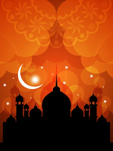 Dini bayram arka plan tasarımı ile Camii. — Stok Vektör