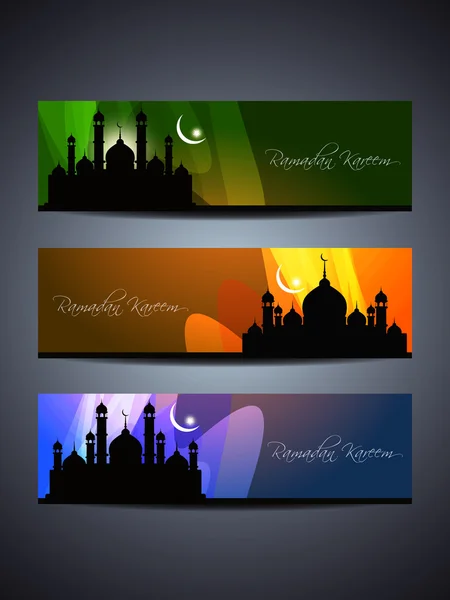 Fond religieux eid design avec mosquée . — Image vectorielle