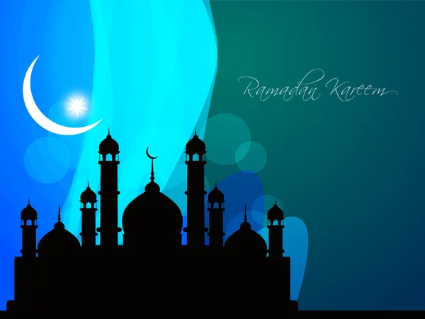 Desain latar belakang eid relijius dengan masjid . - Stok Vektor