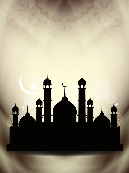 Religiösa eid bakgrundsdesign med moskén. — Stock vektor