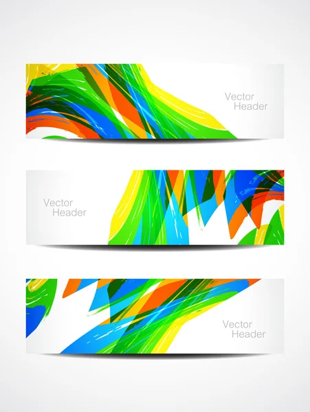 Conjunto de diseños abstractos de encabezado web hermoso o banner . — Vector de stock