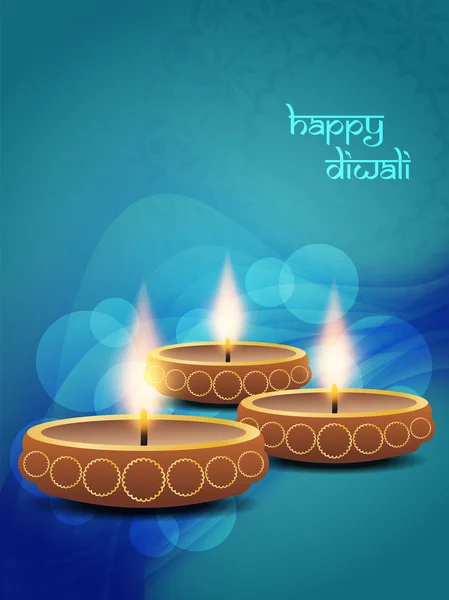 Művészi háttér diwali fesztivál gyönyörű lámpával. — Stock Vector