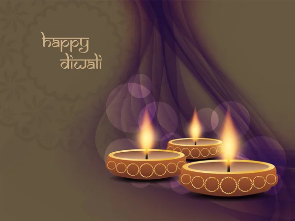 Fond artistique pour le festival diwali avec belle lampe . — Image vectorielle