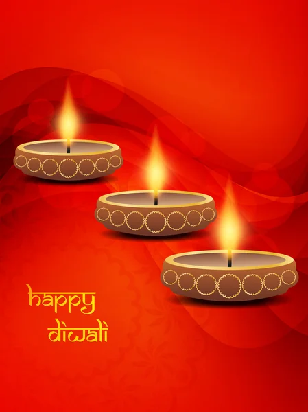 Καλλιτεχνικό υπόβαθρο για Φεστιβάλ diwali με όμορφη λάμπα. — Διανυσματικό Αρχείο