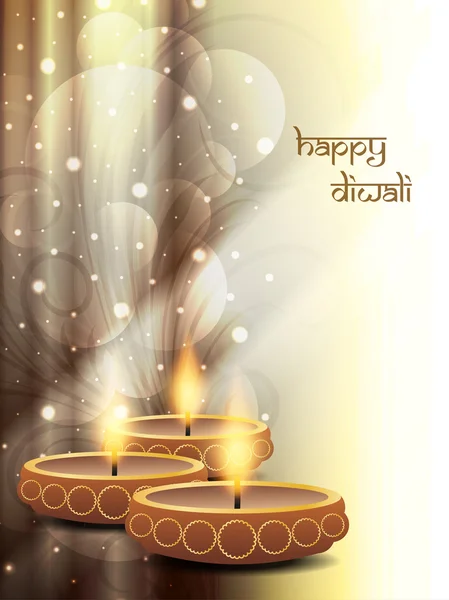 Religious background design for diwali festival with beautiful lamps. — Stock Vector