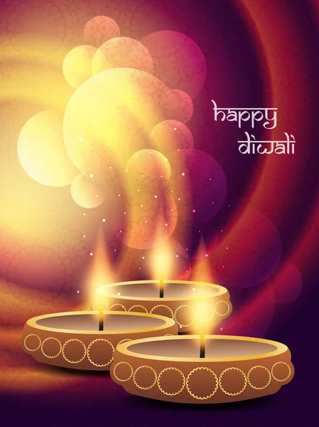 Θρησκευτικό σχεδιασμό φόντου για το φεστιβάλ diwali με όμορφες λάμπες. — Διανυσματικό Αρχείο