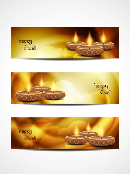 Conjunto de cabeçalho web vetorial abstrato ou desenhos de banner para diwali . — Vetor de Stock
