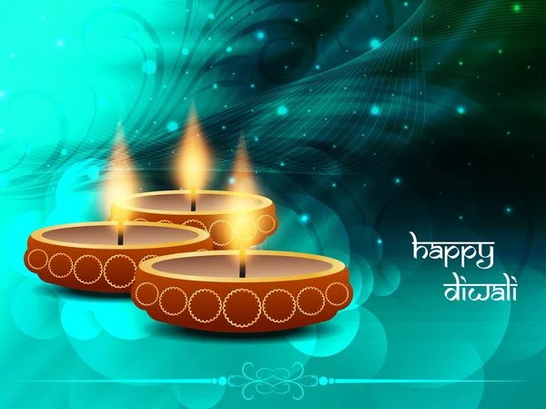 Diseño de fondo religioso para el festival diwali con hermosas lámparas. — Vector de stock