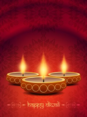 güzel lambalı diwali festivali için dini arka plan tasarımı.