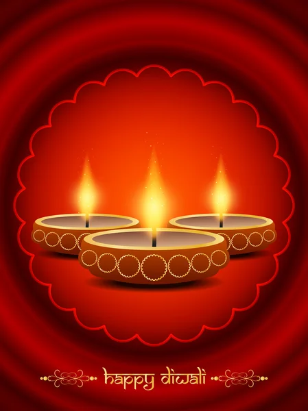 Religiöses Hintergrunddesign für Diwali-Fest mit schönen Lampen. — Stockvektor
