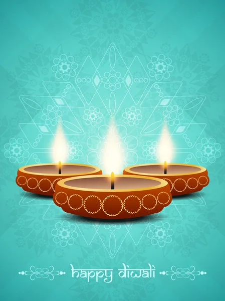 Diseño de fondo religioso para el festival diwali con hermosas lámparas. — Vector de stock