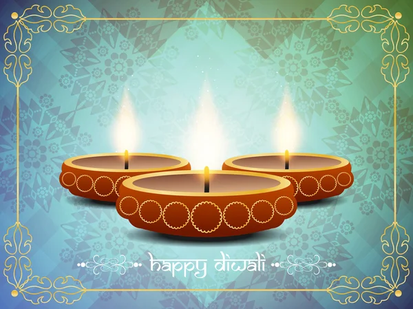 Fond religieux design pour le festival diwali avec de belles lampes. — Image vectorielle