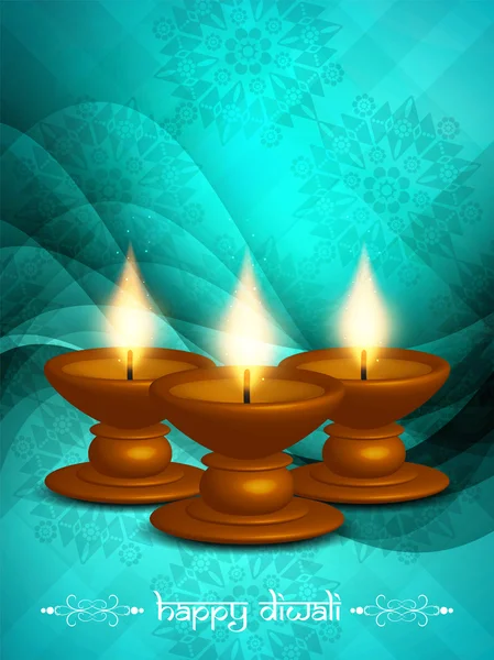 Design de fundo religioso para o festival de diwali com belas lâmpadas. — Vetor de Stock