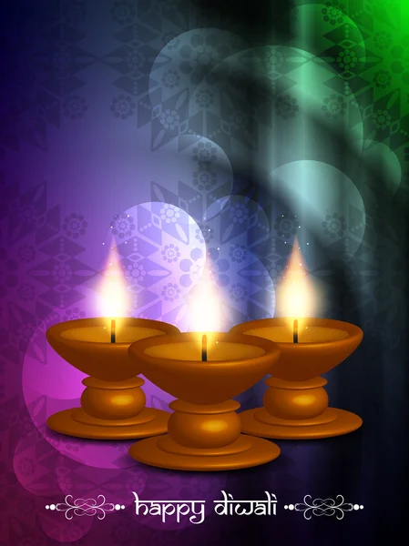 Disegno di sfondo religioso per festival diwali con belle lampade. — Vettoriale Stock